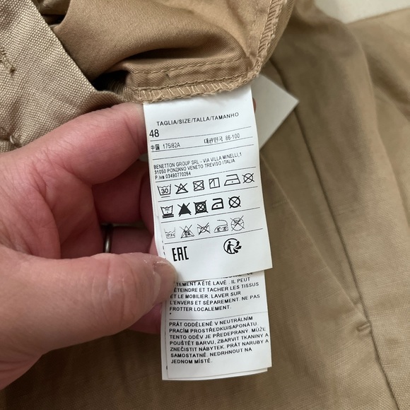 NWT - United Colors of Benetton Men’s Chino with Elastic Waist - EU 48 / US 32 - Picture 6 of 7